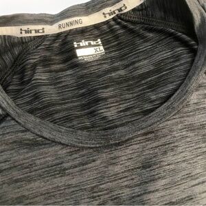 Hind Motion Running T Shirt Grey Short Sleeve Top Mens Size XL With Pocket